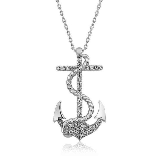 Women's Anchor Silver Necklace