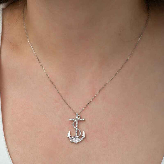 Women's Anchor Silver Necklace