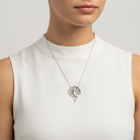 Meerjungfrau Damen Silber Halskette