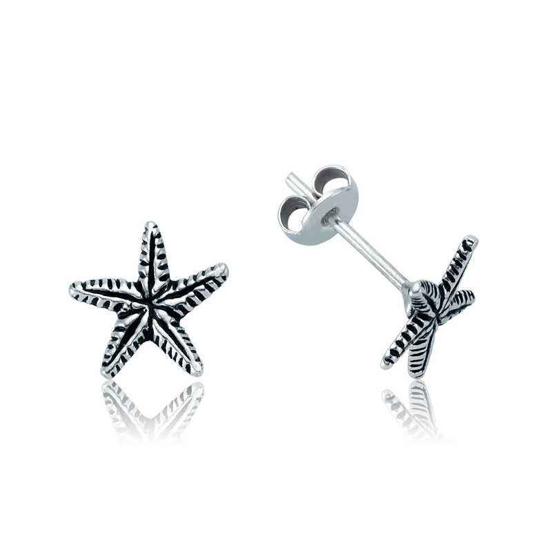 Starfish Stud Silver Earrings