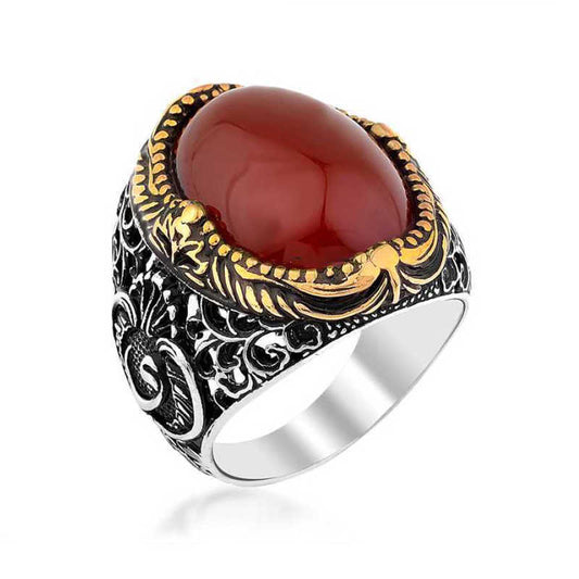 Herren-Silberring mit Achatstein