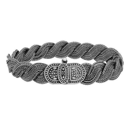 Handcrafted Knit Silver Bracelet
