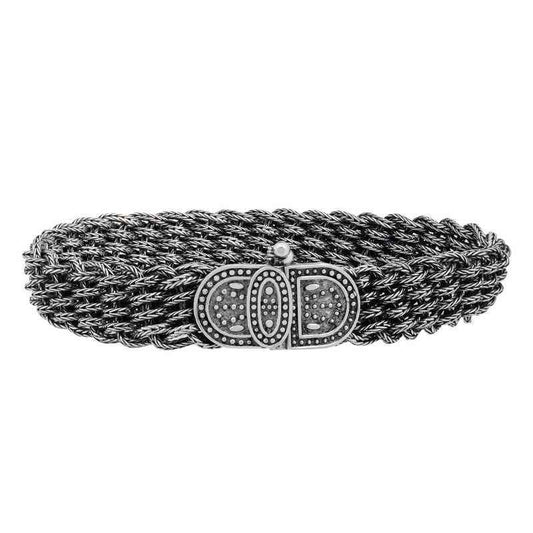 Handcrafted Knit Silver Bracelet