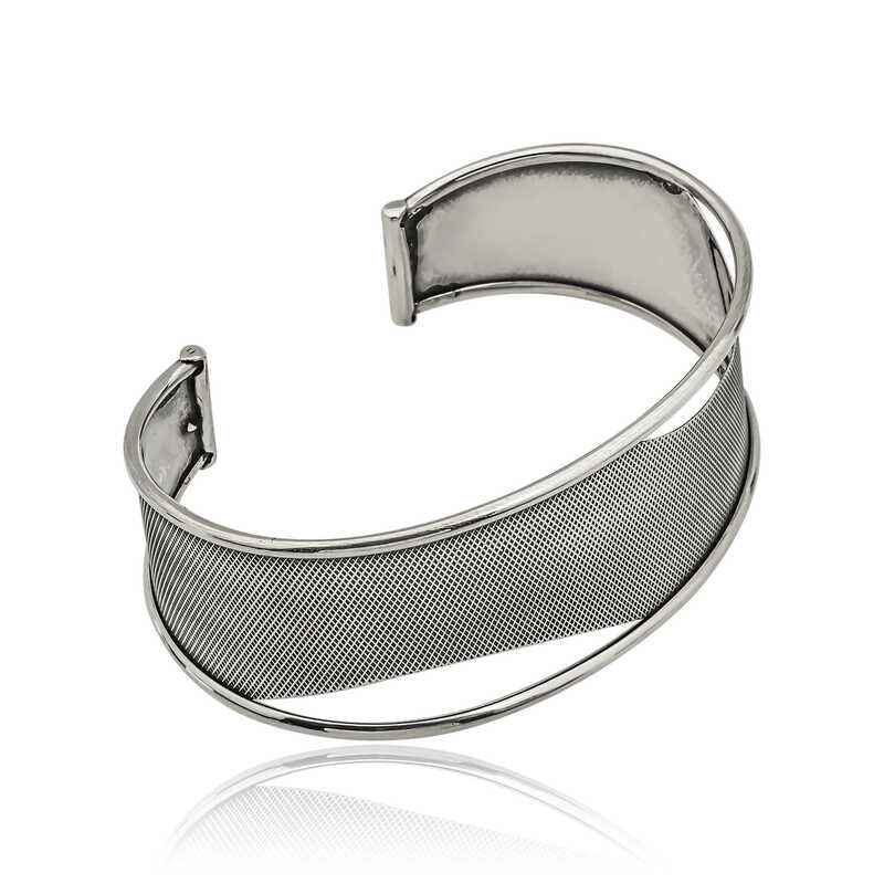 Antiqued Pattern Women's Silver Bracelet
