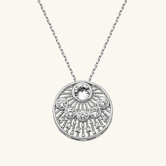 Ethnic Pattern Women's Silver Necklace