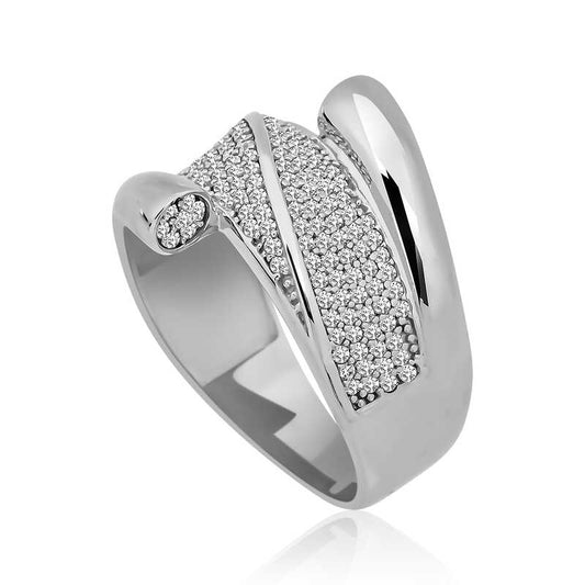 Zircon Stone Women's Silver Ring