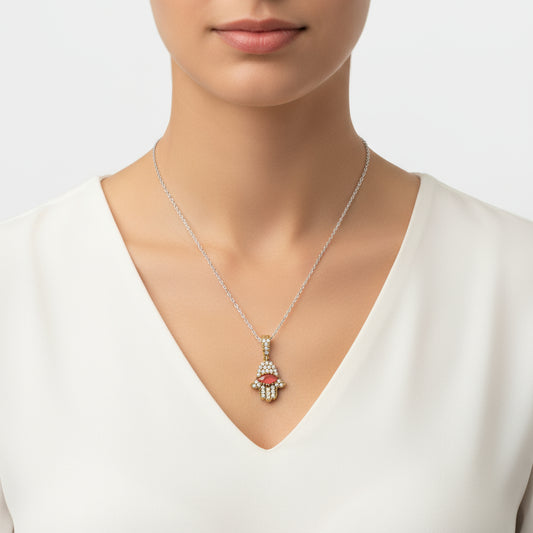 Hand Antique Women's Silver Necklace