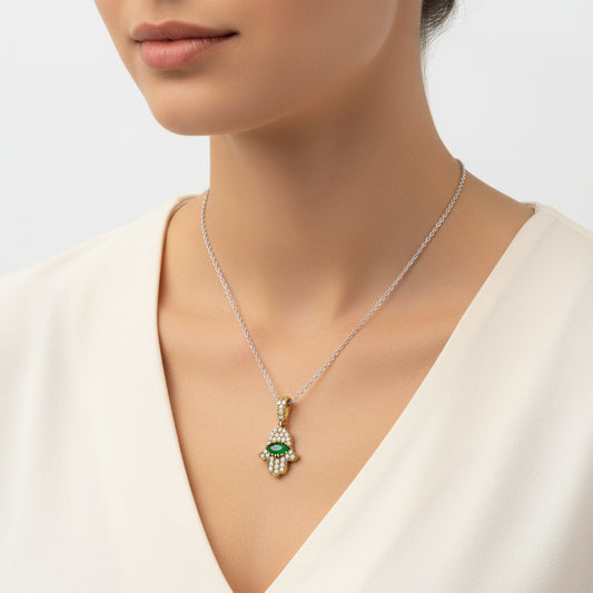 Hand Antique Women's Silver Necklace