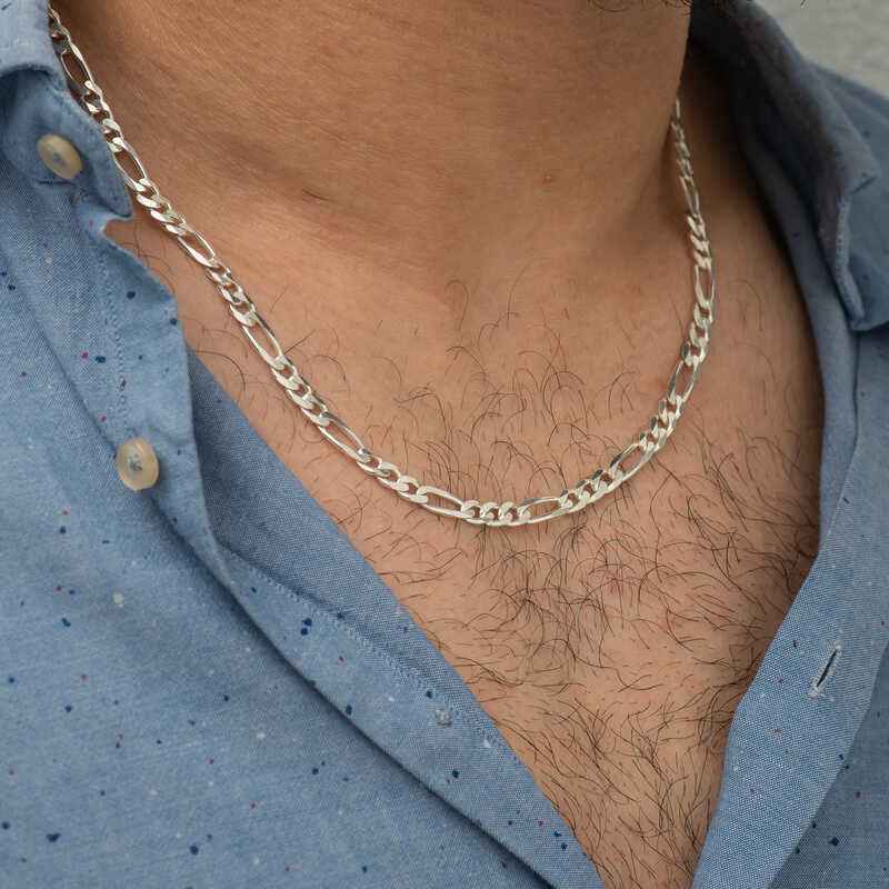 6.30 mm Silver Figaro Chain - 180 micron