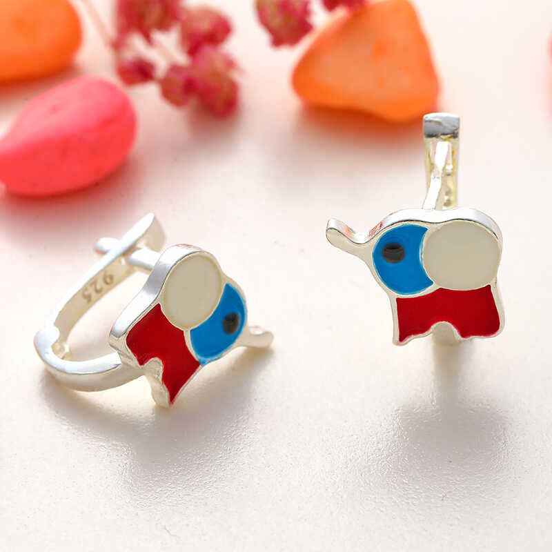 Silver Elephant Children's Earrings