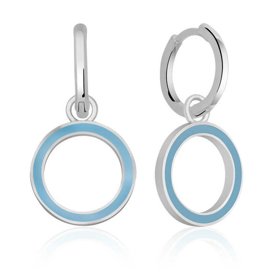 Boucles d'oreilles ovales en argent bleu phosphorescent