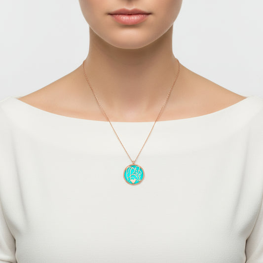 Phosphorescent Rose Mother Child Love Women's Silver Pendant