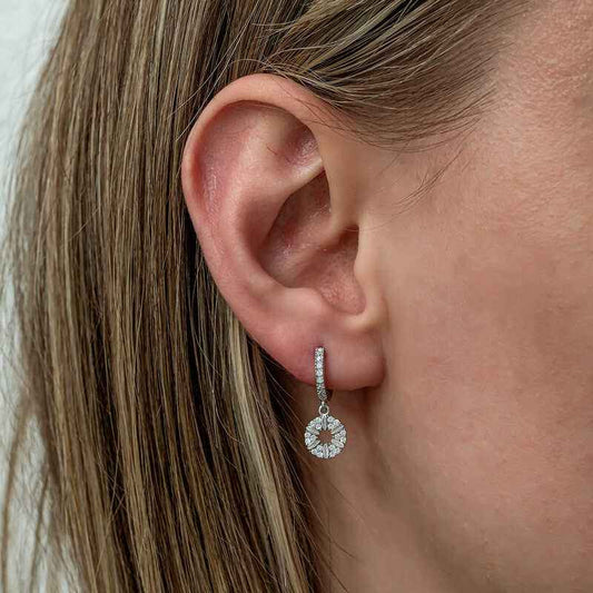 Geometric Pattern Women's Silver Earring