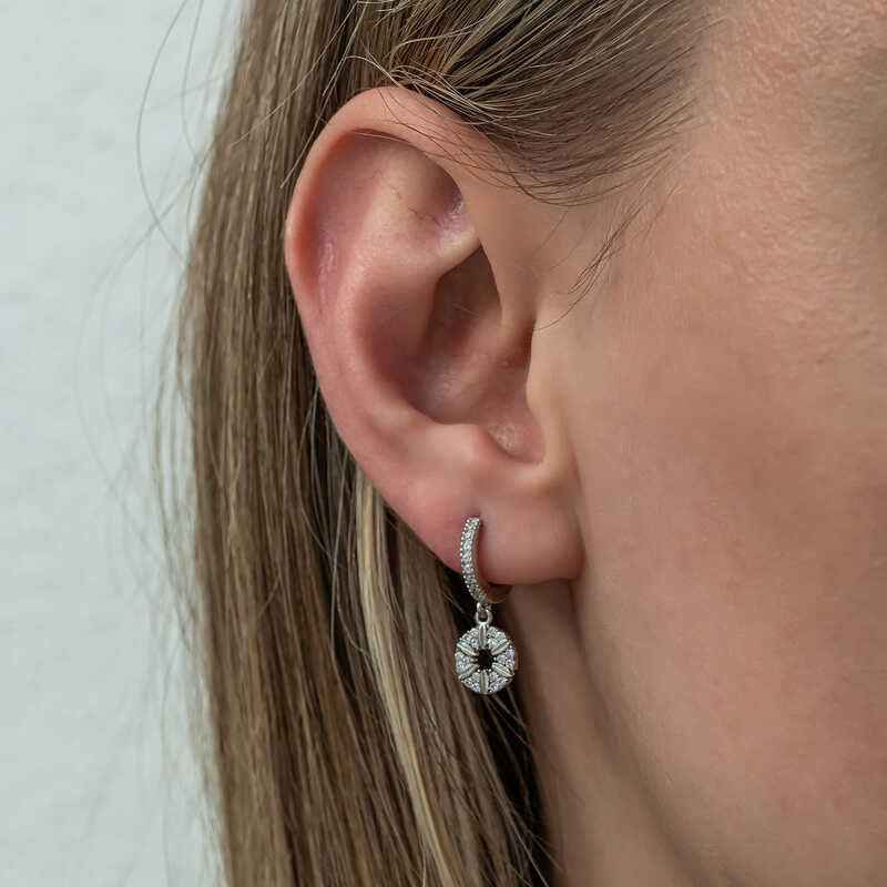 Geometric Pattern Women's Silver Earring