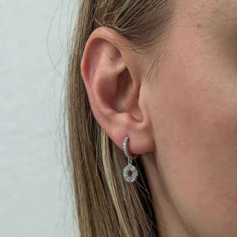 Geometric Pattern Women's Silver Earring