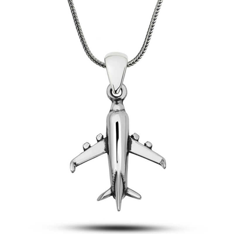 Airplane Silver Necklace