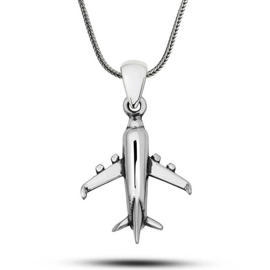 Flugzeug Silber Halskette