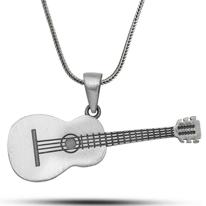 Guitar Silver Necklace