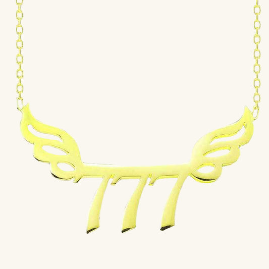 Gold Plated 777 Angel Number Women's Silver Necklace