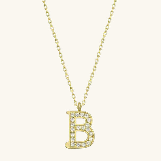 Gold Plated B Letter Women's Silver Necklace