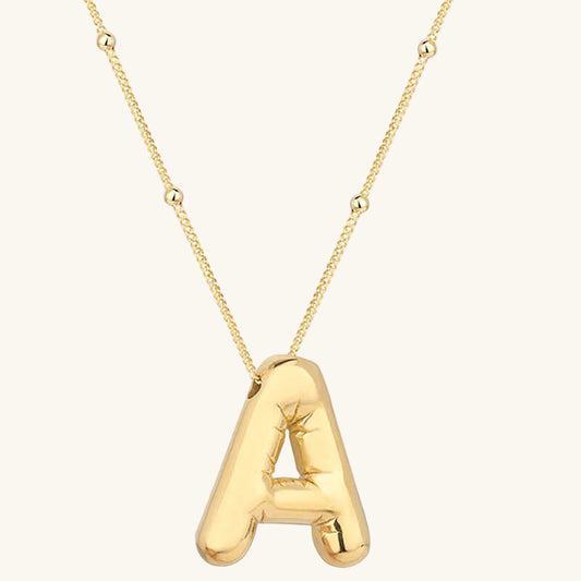 Vergoldete Ballon-A-Buchstaben-Damen-Silberkette