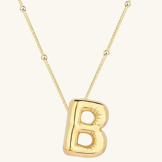 Gold Plated Balloon B Letter Women's Silver Necklace