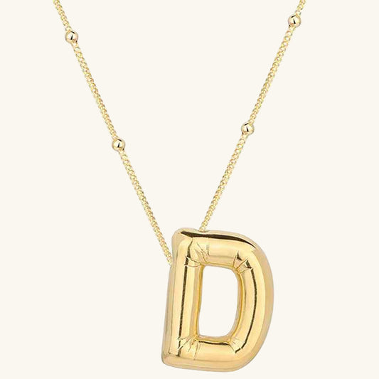 Gold Plated Balloon D Letter Women's Silver Pendant