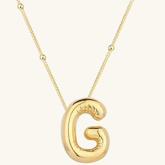Gold Plated Balloon G Letter Women's Silver Pendant