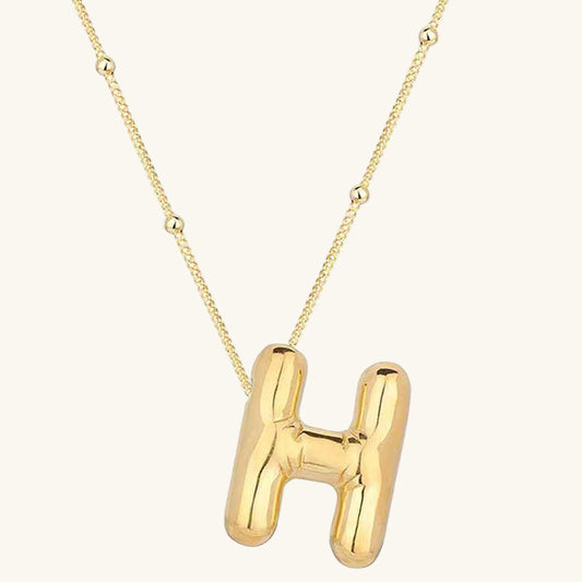 Gold Plated Balloon H Letter Women's Silver Necklace
