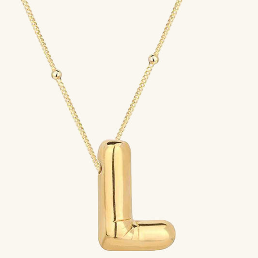 Gold Plated Balloon L Letter Women's Silver Pendant