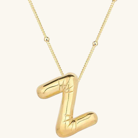 Gold Plated Balloon Letter Z Women's Silver Necklace