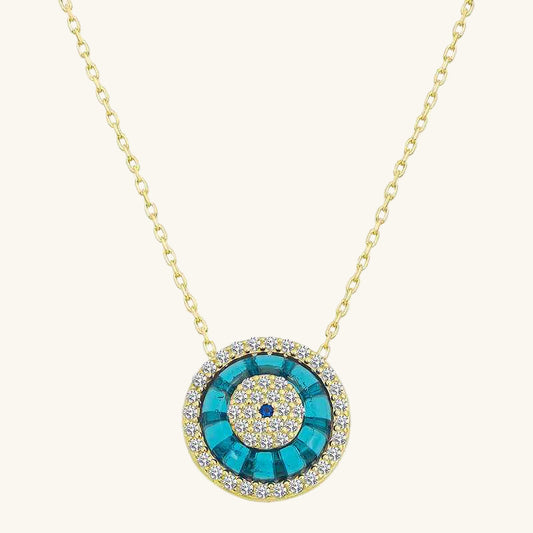 Gold Plated Camgöz Nazar Women's Silver Necklace