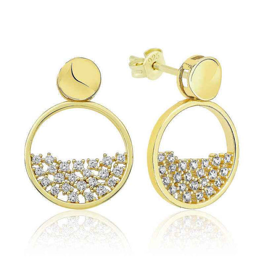 Gold Plated Dew Drop Women's Silver Earrings