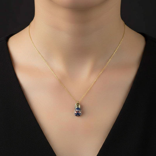 Gold Plated Boys' Shoe Women's Silver Necklace