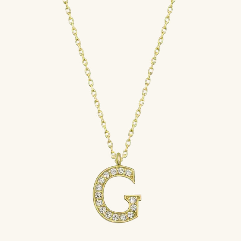 Gold Plated G Letter Women's Silver Necklace