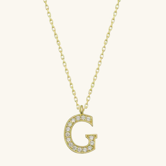 Gold Plated G Letter Women's Silver Necklace