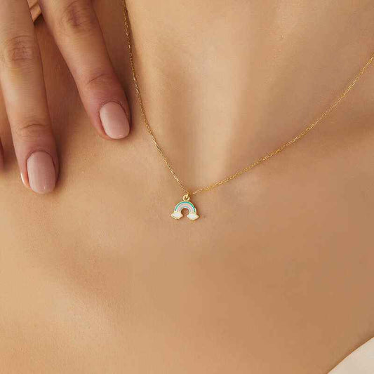 Gold Plated Rainbow Women's Silver Necklace