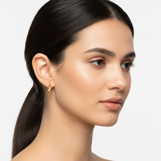 Gold Plated Hoop Women's Silver Earrings
