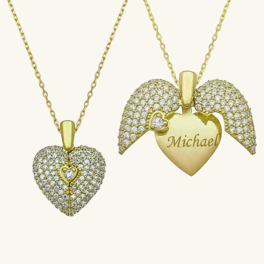 Gold Plated Secret in My Heart Silver Necklace
