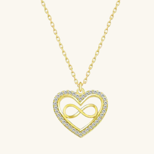 Gold Plated Heart Infinity Women's Silver Necklace
