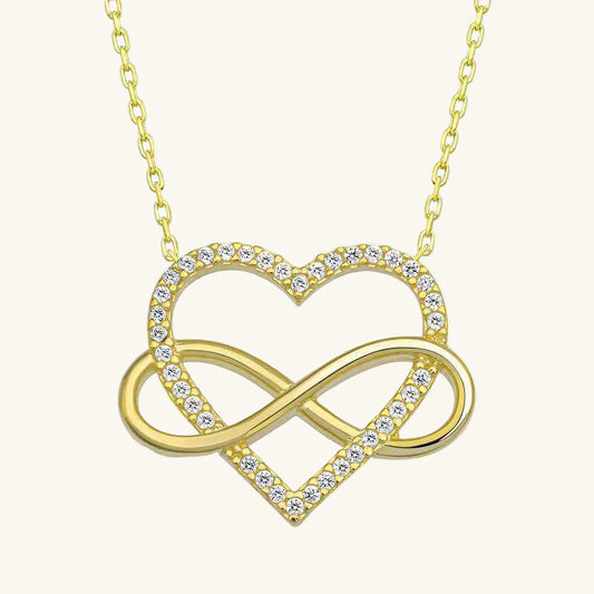 Gold Plated Heart Infinity Women's Silver Necklace