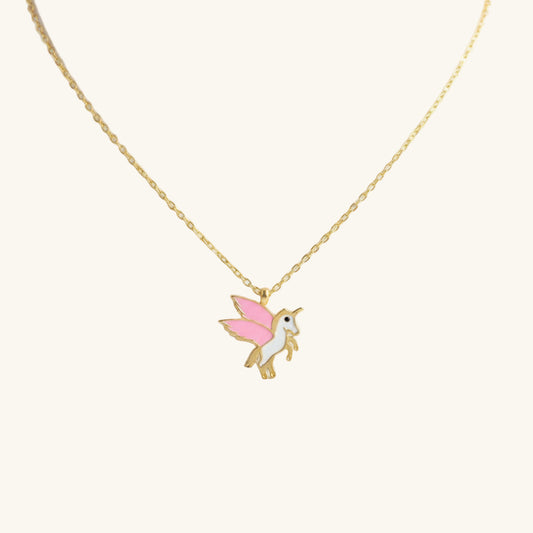 Gold Plated Winged Horse Silver Pendant