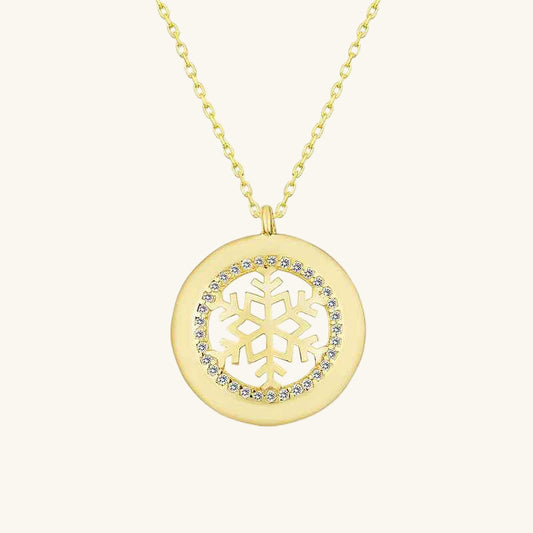 Gold Plated Snowflake Women's Silver Necklace