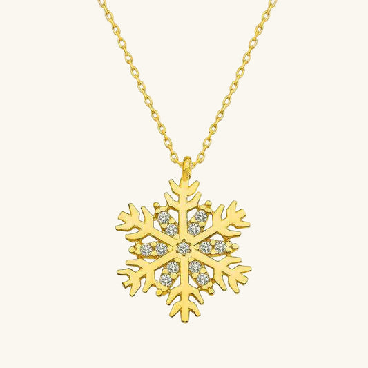 Gold Plated Snowflake Women's Silver Necklace
