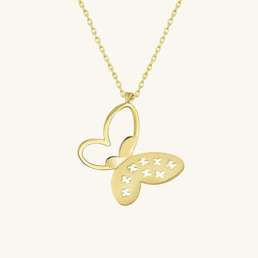 Gold Plated Butterfly Women's Silver Necklace