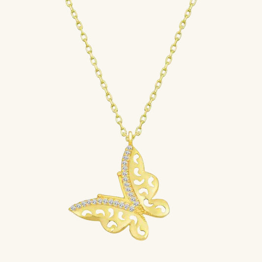 Gold Plated Butterfly Women's Silver Necklace