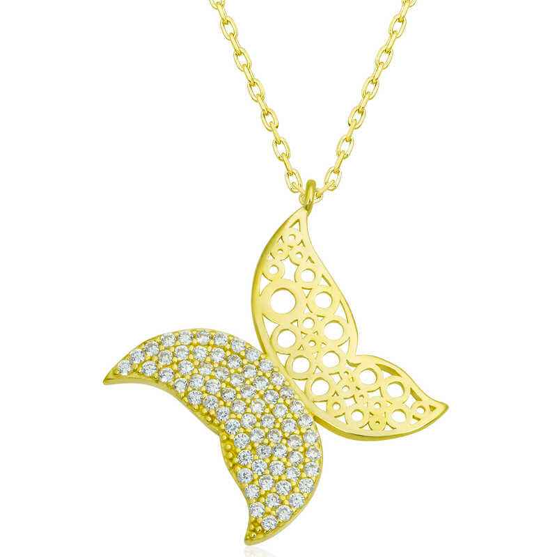 Gold Plated Butterfly Women's Silver Pendant