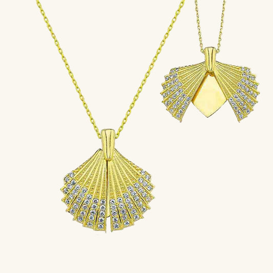 Gold Plated Personalized Oyster Women's Silver Necklace