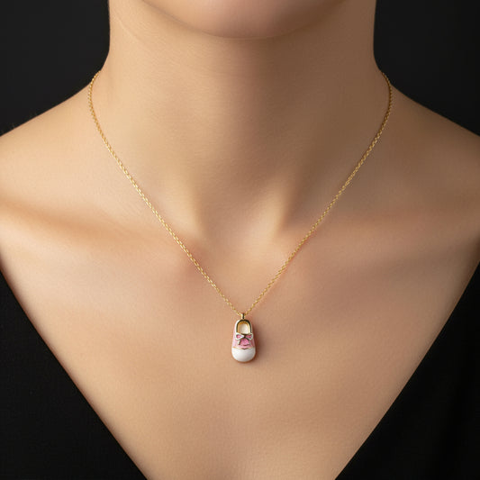 Gold Plated Girls' Shoe Women's Silver Necklace