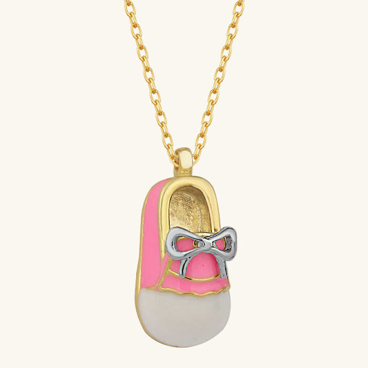 Gold Plated Girls' Shoe Women's Silver Necklace